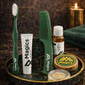 Magics Luxury Travel Kit, Aaruveda Purifier, Face Soap, PearlX Toothpaste & Scrub Soap with Toothbrush & Hair Comb
